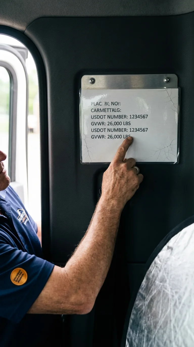 USDOT licensing placard verification in Morton